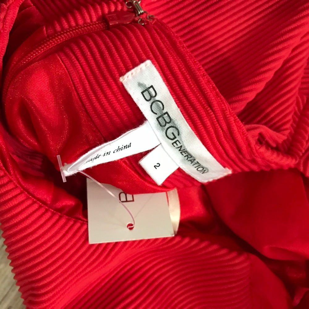 BCBGeneration Red Empire Dress Back Tie NEW NWT 2 - Picture 6 of 7